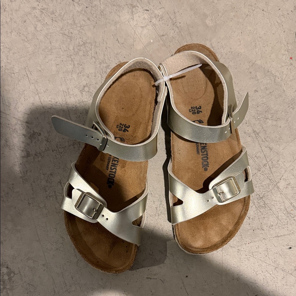 Birkenstock Metallic Silver Sandals